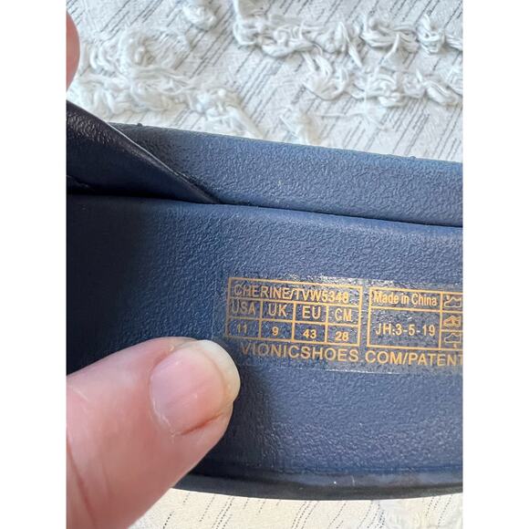 VIONIC Women's Pacific Cherine Navy Blue Leather Orthopedic Sandals Size 11 - Picture 7 of 8